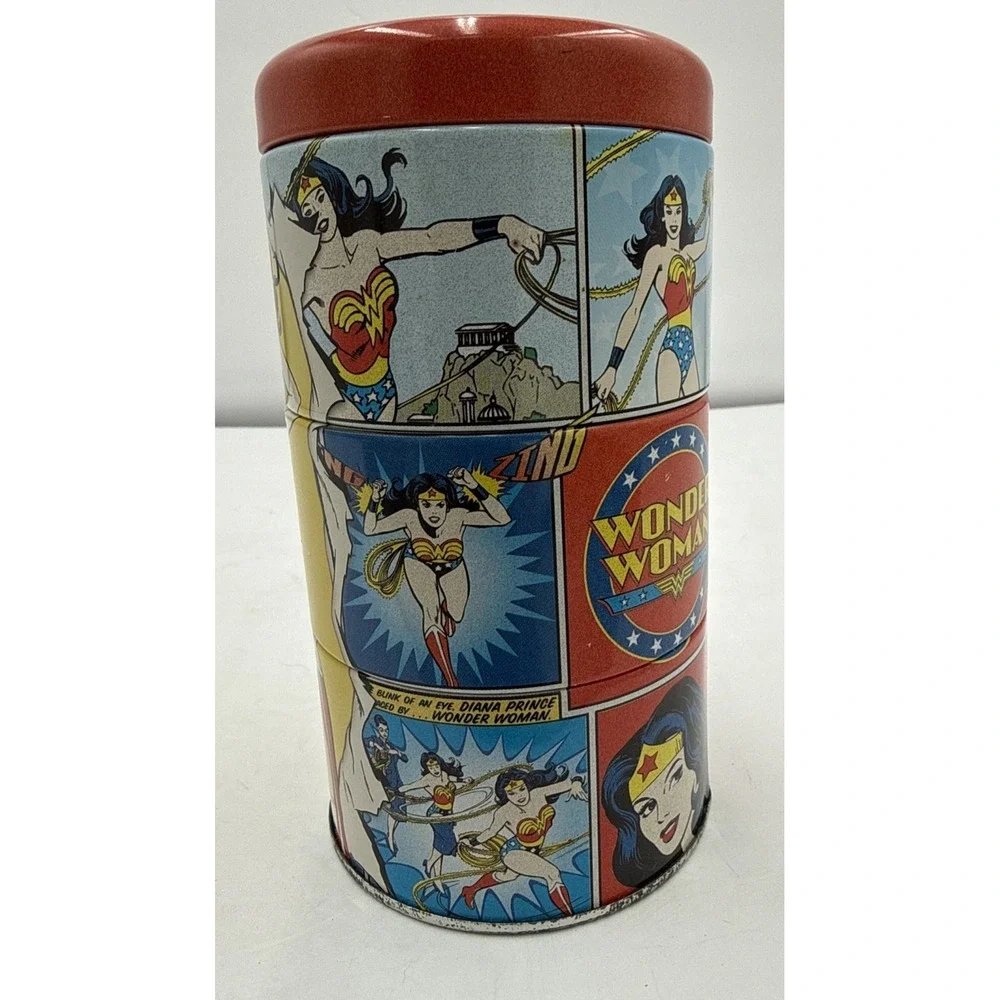 Vtg Wonder Woman Storage Tin Canister‎ 6
